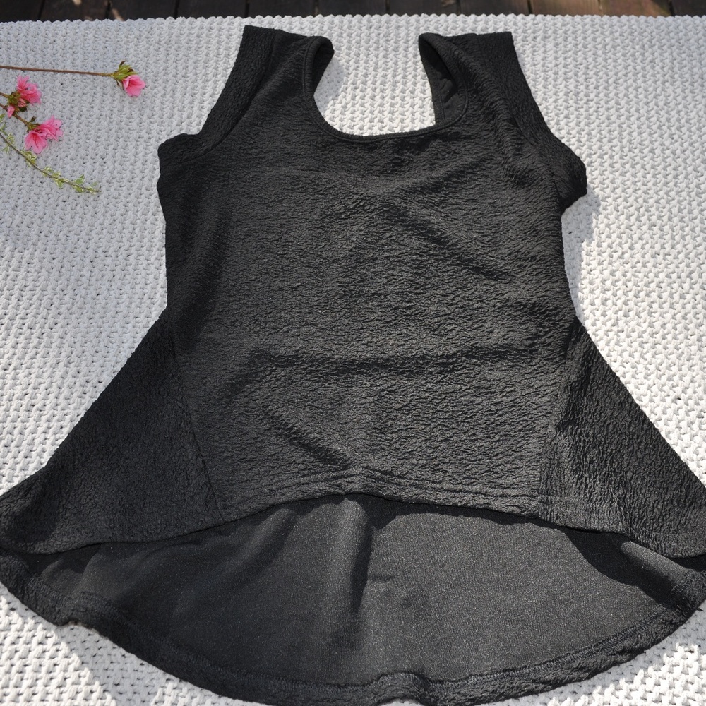 black peplum top